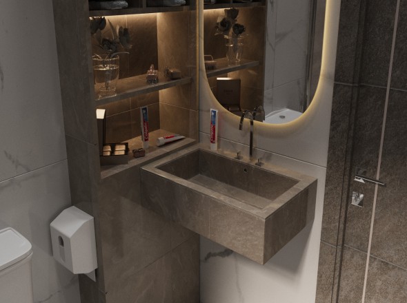 تصميم داخلي لدورة مياه